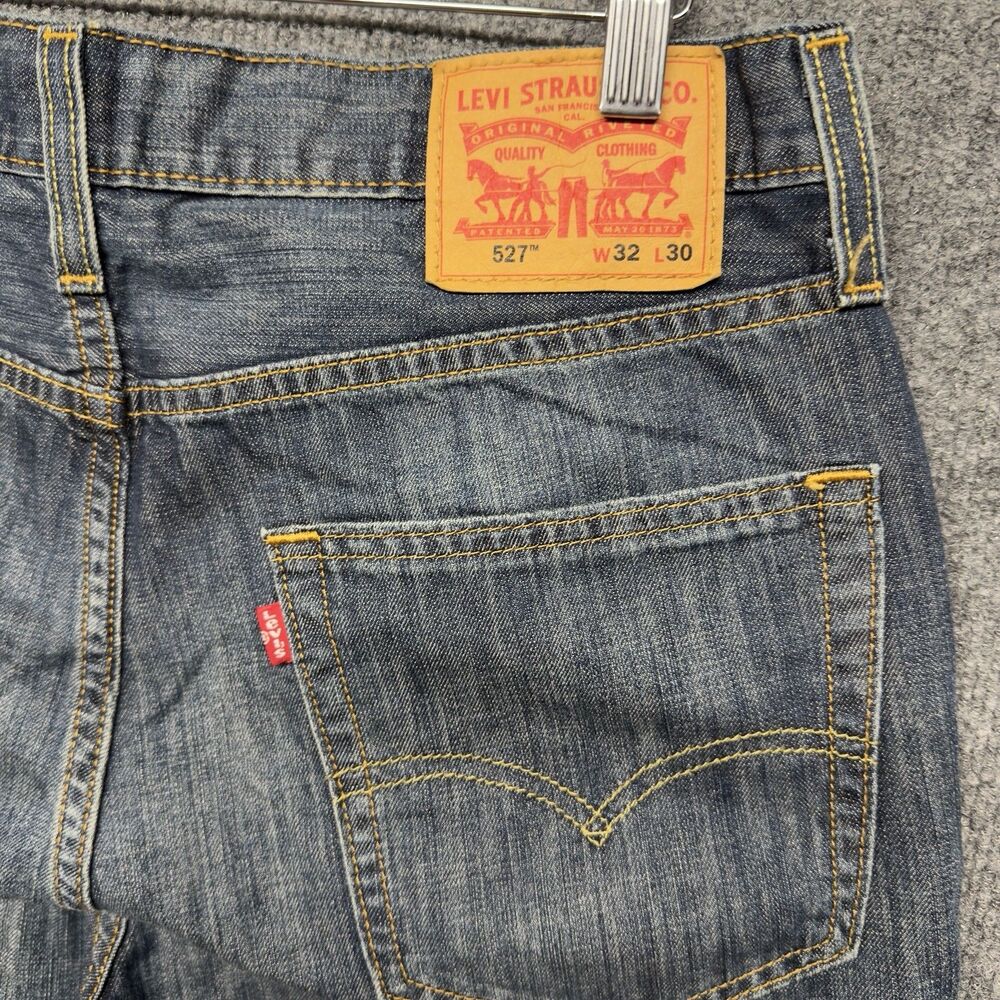 Levi's 527 Slim Bootcut Jeans Mens 32x30 Dark Wash Blue Denim 5-Pocket - Picture 8 of 16